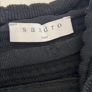 Sandro Black Ribbed Skirt
